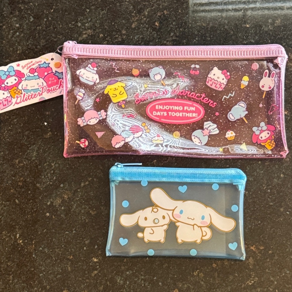 Set of Two Sanrio Zipper Pouches, New!